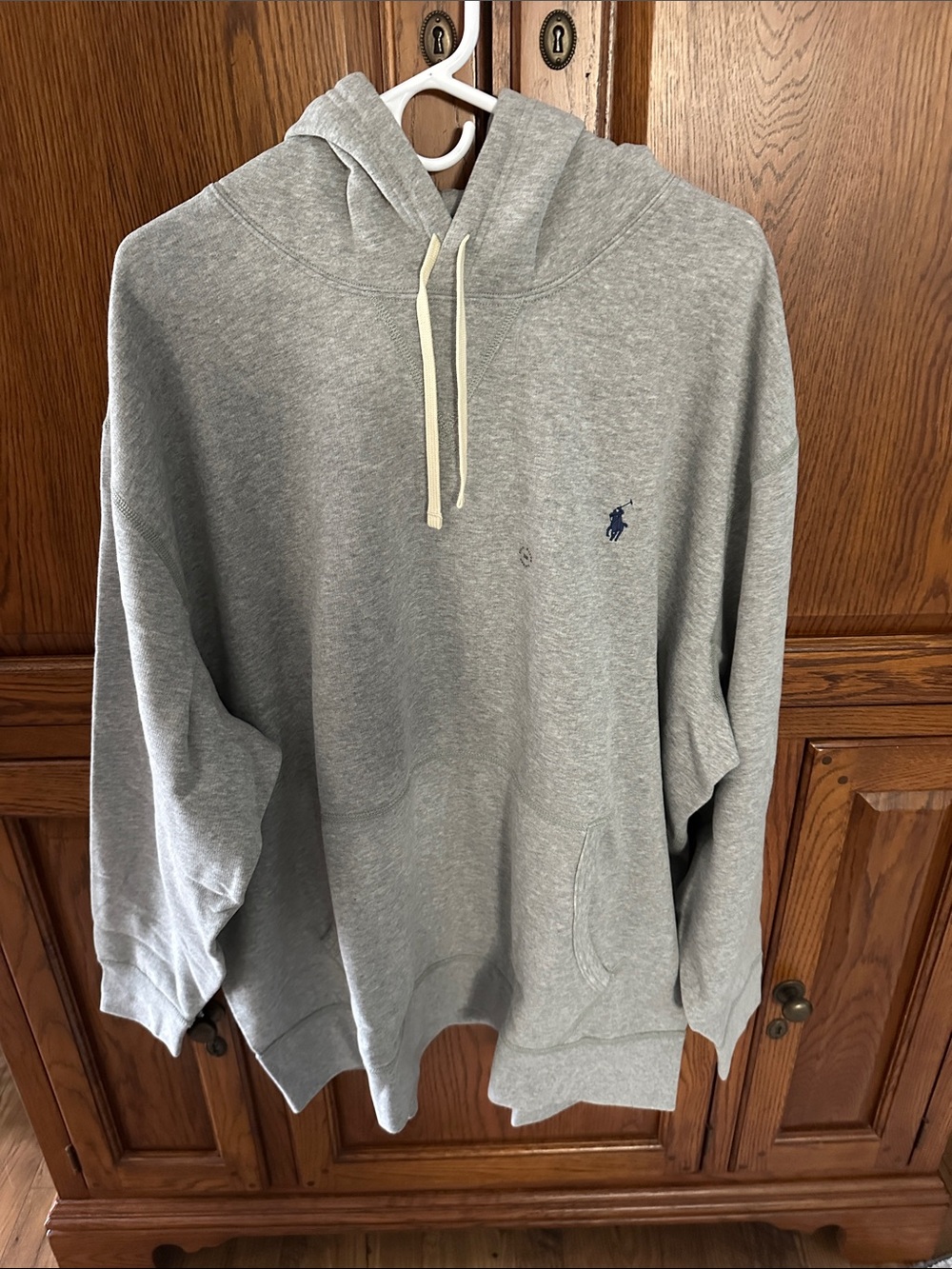 Polo by Ralph Lauren Light Gray Pullover Hoodie with Navy Pony
